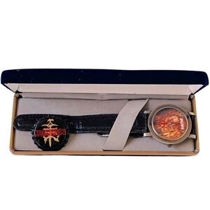 Jaguares Band Watch Badge Set Blue Velour Box Mexican Rock Music Memorabilia New